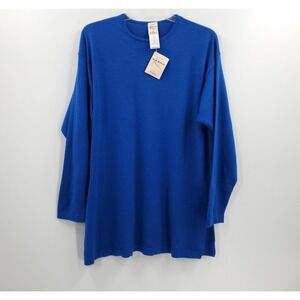 Women's Kasha De Rodier Blue Long Sleeve Wool Blend Sweater Size Large NEW